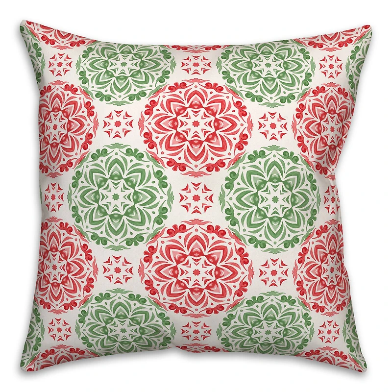 Christmas Kaleidoscope Pattern Throw Pillow