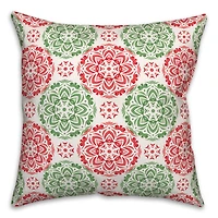 Christmas Kaleidoscope Pattern Throw Pillow