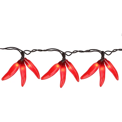 36ct. Orange Chili Pepper Clusters String Light Set