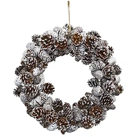17" Snowy Pinecone Wreath