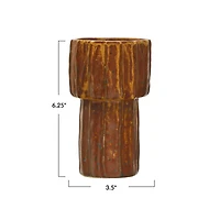 Hello Honey® Bloomingville 6.5" Brown Modern Pleated Stoneware Vase