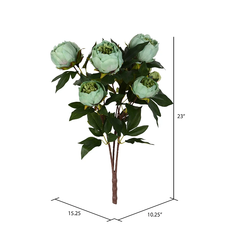 Artificial Green Peony Spray