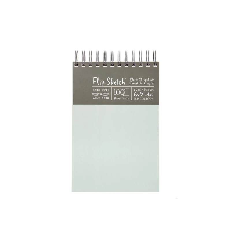 Global Art Flip-Sketch™ 100 Sheet Sketchbook, Mist 6" x 9"