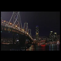 LED San Francisco Oakland Bay Bridge Canvas Wall Art