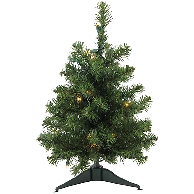 18" Pre-Lit Canadian Pine Artificial Christmas Tree, Clear LED Lights