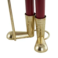 52.5" Red Standing Nutcracker with Drum Metal Sculpture