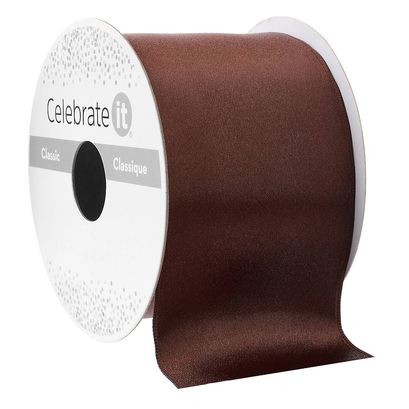 2.5" x 10yd. Brown Wired Ribbon by Celebrate It™ Classic