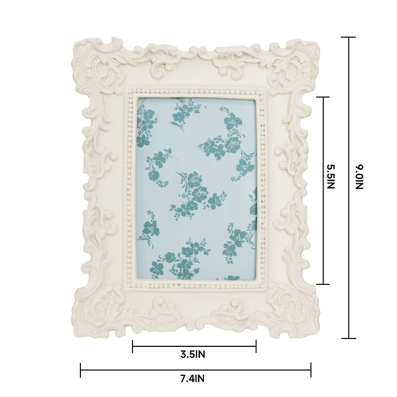 Just Jane 4" x 6" White Scroll Frame by Studio Décor®