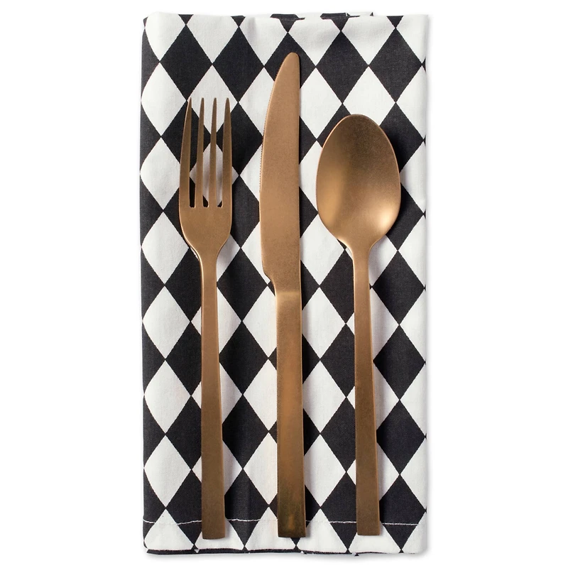Black And Cream Harlequin Print Napkin, 6ct.