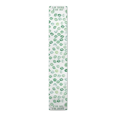 Kiss Me Irish Green Lips Short 16" x 72" Cotton Twill Runner