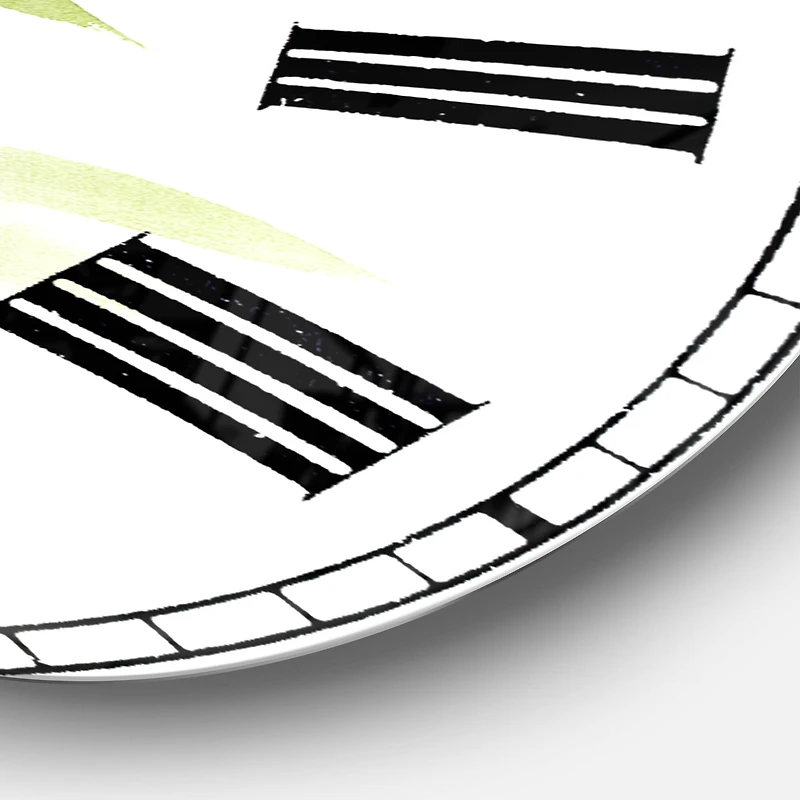 Designart 'Simplist Bamboo Leaves I Lake House Wall Clock