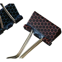 JAM Paper Peach & Blue Honeycomb 19mm Binder Clips, 10ct.