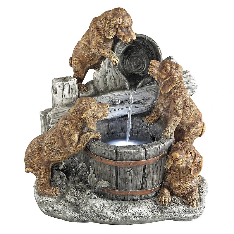 Design Toscano Puppy Pail Pour Garden Fountain