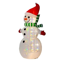 Glitzhome® 8ft. LED Lighted Icy Snowman Inflatable Décor
