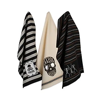 DII® Assorted Skeleton Embellished Dishtowel Set