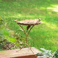 Glitzhome® 19.5" Multi-Functional Faux Copper Patina Finish Bird Feeder