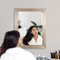 Head West Brushed Nickel Framed Accent Vanity Mirror