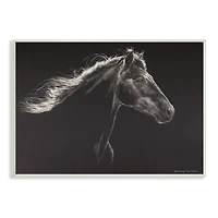 Stupell Industries Strong Equestrian Portrait Minimal Black Horse Wall Plaque