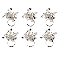 DII® Silver Multi Bead Napkin Rings, 6ct.