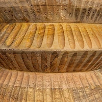 Hello Honey® 26" Round Hand-Carved Natural Mango Wood Stool