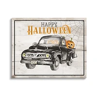 Stupell Industries Happy Halloween Pumpkin Truck Canvas Wall Art