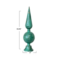 Hello Honey® Antique Green Enameled Metal Finial