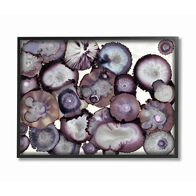 Stupell Industries Gray & Purple Abstract Geode Framed Wall Art