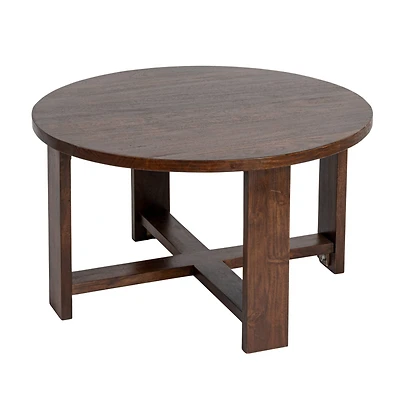 Hello Honey® Elegant Acacia Trestle Round Coffee Table