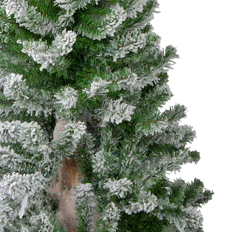 3ft., 4ft, & 5ft. Unlit Flocked Alpine Artificial Christmas Tree Set