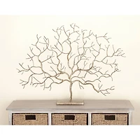 32" Silver Metal Tree Sculpture