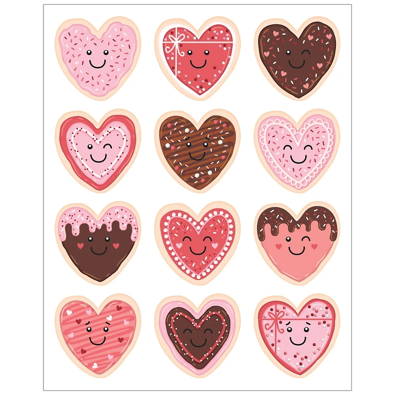 Teacher Created Resources® Frosted Heart Cookies Stickers, 72 Per Pack, 12 Packs total of 864