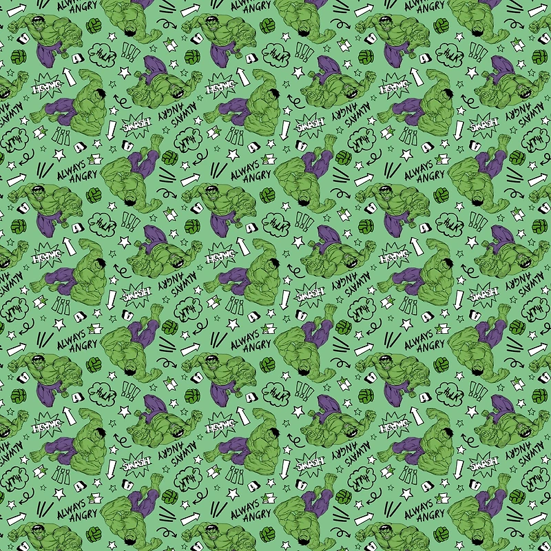 Marvel® Hulk Smash Doodle Cotton Fabric