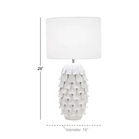 28" White Ceramic Coastal Table Lamp