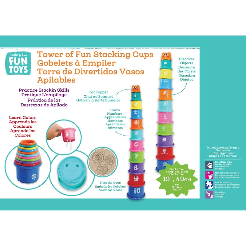 Nothing But Fun Toys Tower of Fun Stacking Cups