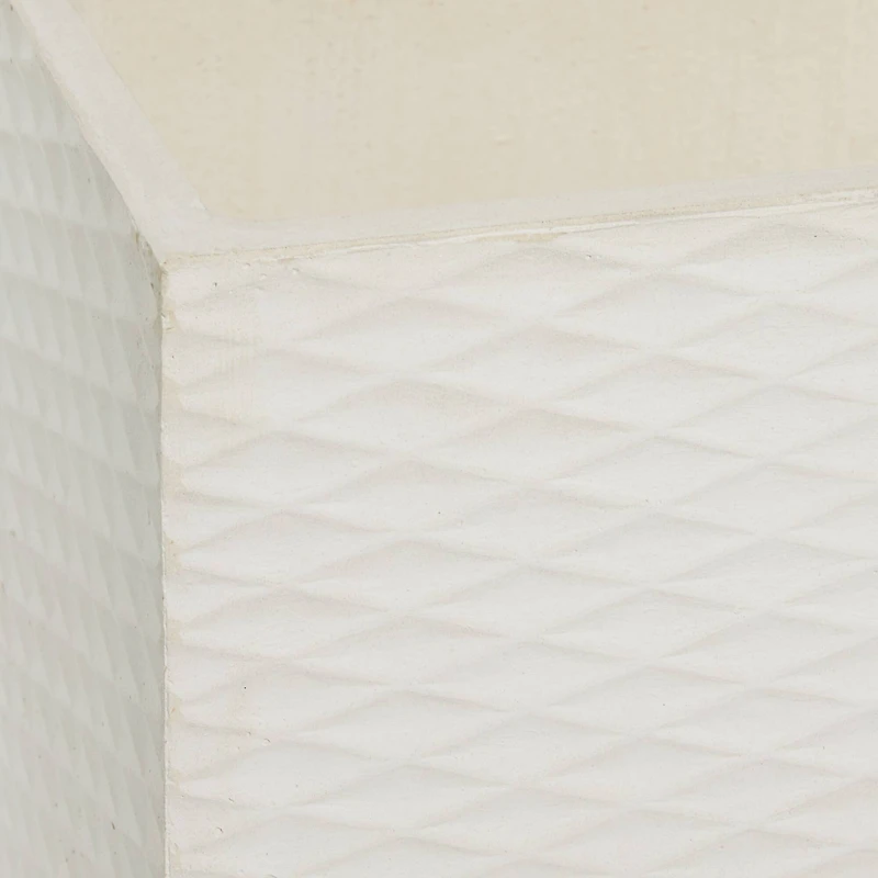 White Polystone Contemporary Planter Set, 15" & 18"