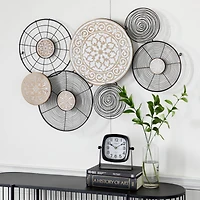 Black Iron & Wood Eclectic Wall Décor