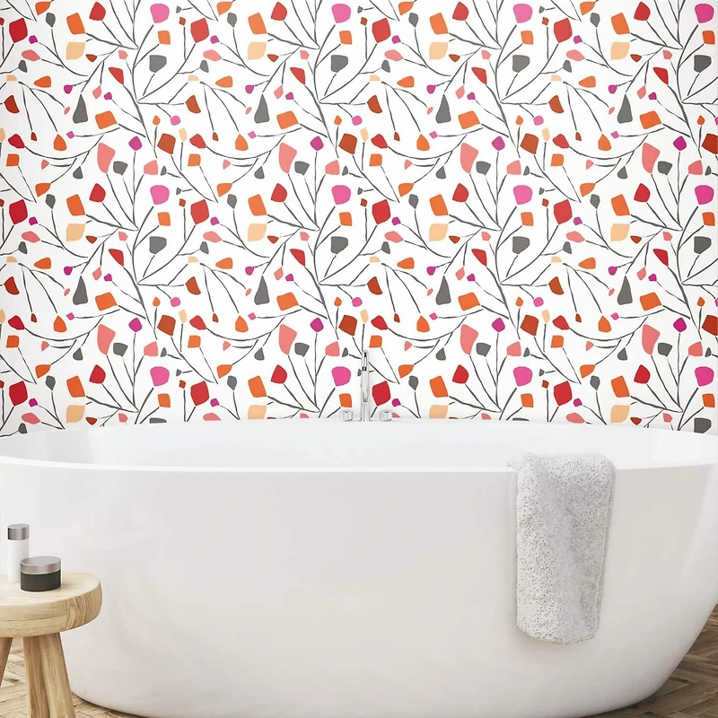 RoomMates Red Terrazzo Branch Peel & Stick Wallpaper