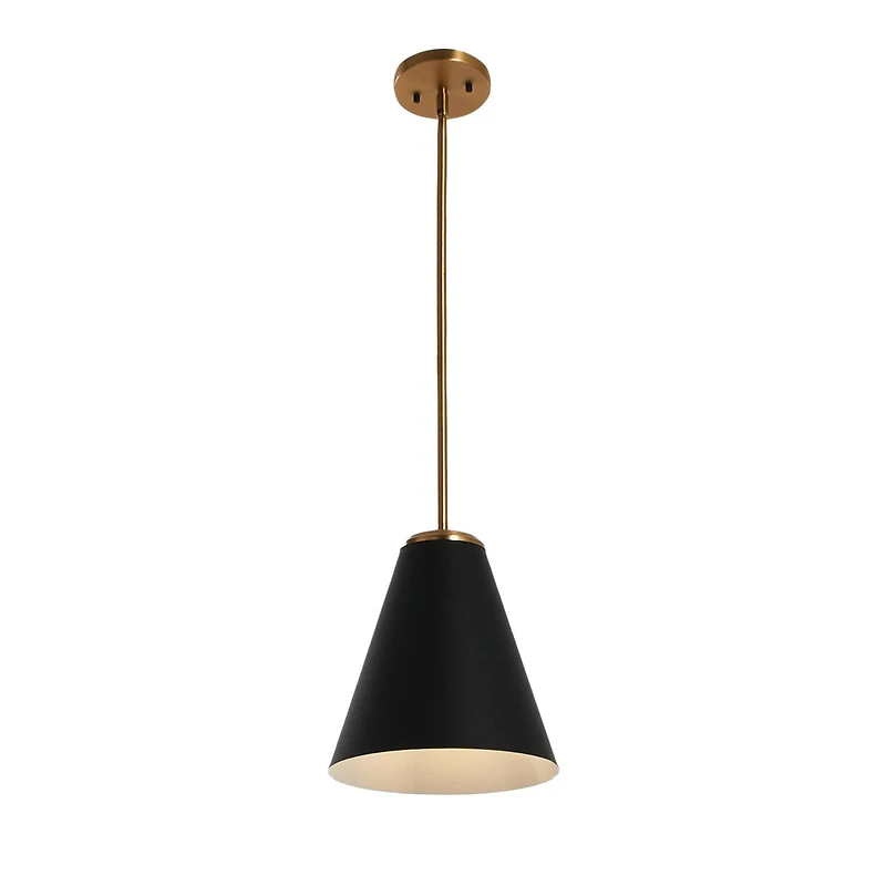 Hello Honey® Robert Stevenson Lighting Beckett Black & Brushed Gold Metal Ceiling Light with Shade