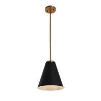 Hello Honey® Robert Stevenson Lighting Beckett Black & Brushed Gold Metal Ceiling Light with Shade