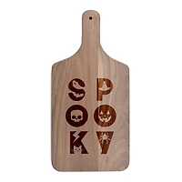 17" Spooky Icons Walnut Paddle Cutting Board