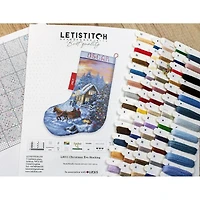 LetiStitch Counted Cross Stitch Kit Christmas Eve Stocking