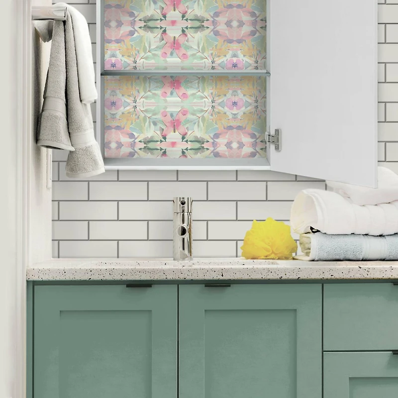 RoomMates Synchronized Floral Peel & Stick Wallpaper