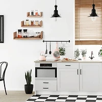 NEX™ Brown Wood Floating Shelves Set