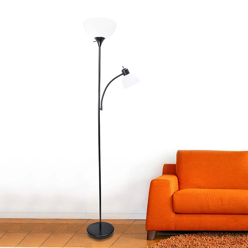 Simple Designs 71.5" Floor Lamp with Reading Light