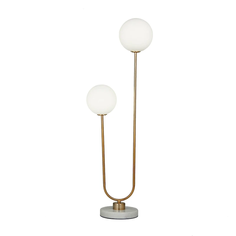 31" 2 Orb Table Lamp with Marble Base