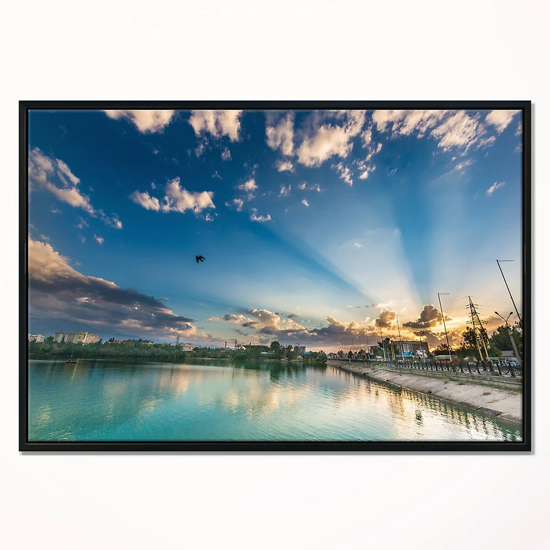 Designart - Moving Clouds Over Lake