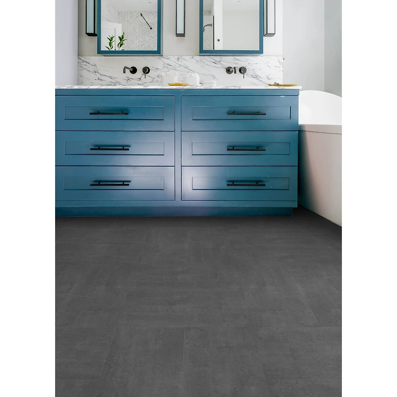 FloorPops Quarry Dark Gray Peel & Stick Floor Tiles