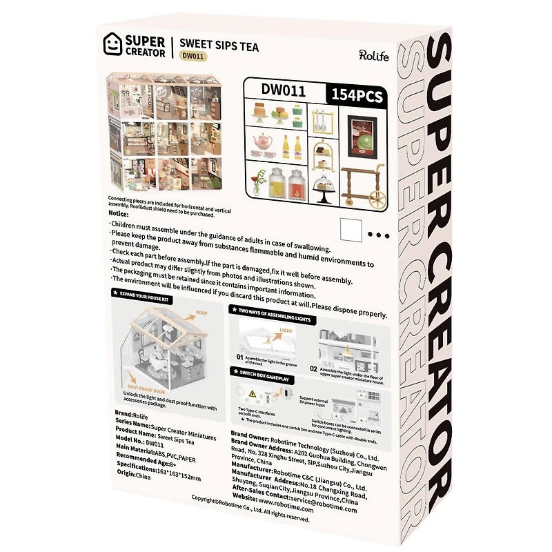 Rolife® Super Creator Sweet Sips Tea DIY Miniature Kit