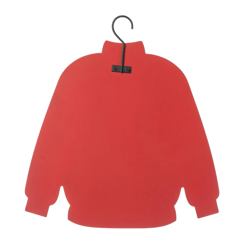 Glitzhome® 13.25" Christmas Elf Sweater Sign Door Hanger