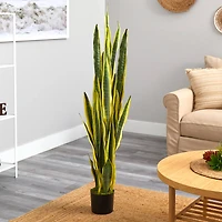 4.8ft. Potted Artificial Snake Plant